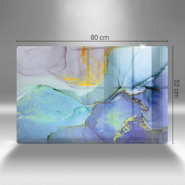 Tábua de corte de vidro Ouro em pedra rachada