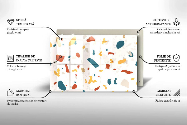 Tábua de vidro Grés decorativo