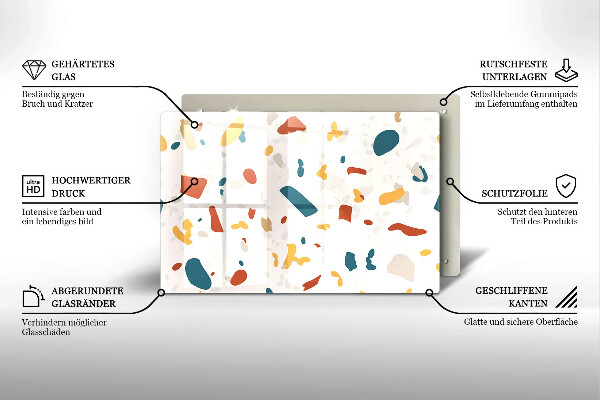 Tábua de vidro Grés decorativo