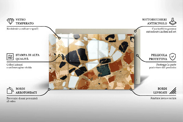 Tábua de cortar de vidro Lajes de pedra decorativas