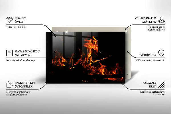 Tábua para cozinha Fogo, chama viva