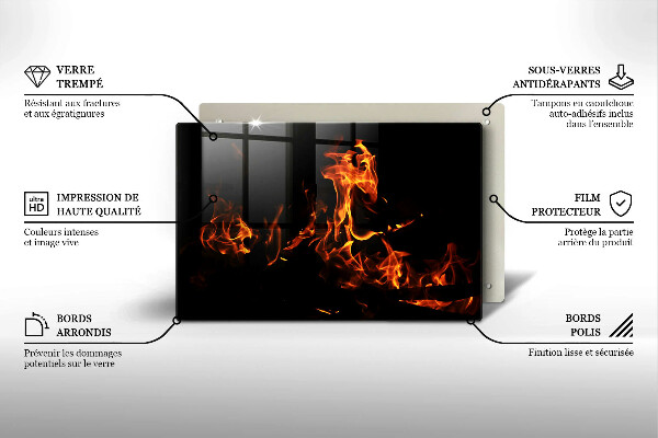 Tábua para cozinha Fogo, chama viva