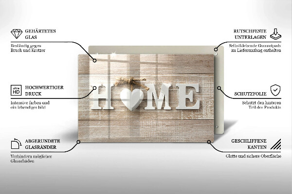 Tábua de cortar Placas e o sinal Home