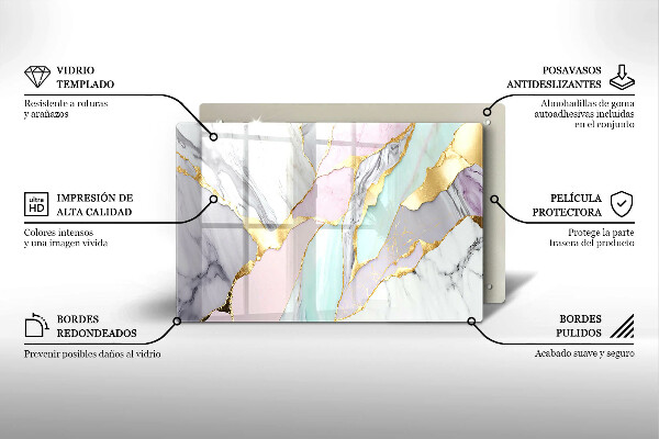 Tábua para corte Mármore pastel