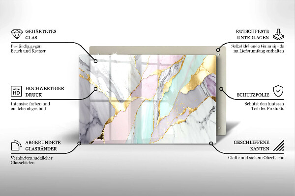 Tábua para corte Mármore pastel
