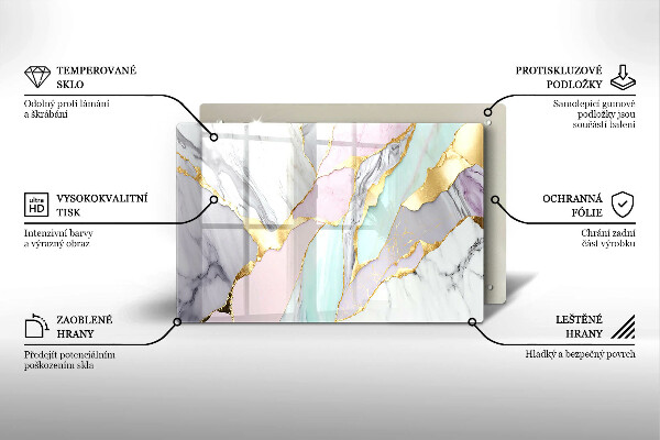 Tábua para corte Mármore pastel