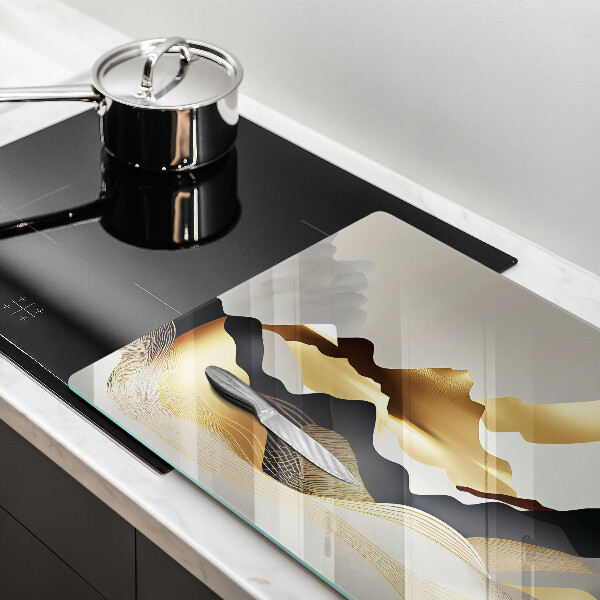 Tábua de cortar Abstração montanhas douradas