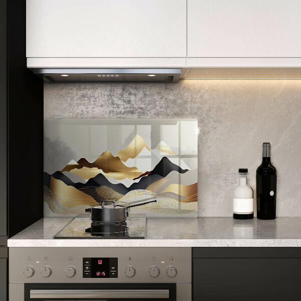 Tábua de cortar Abstração montanhas douradas