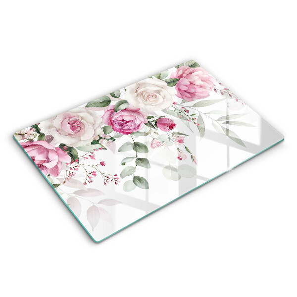 Tábua de corte Rosas em aquarela
