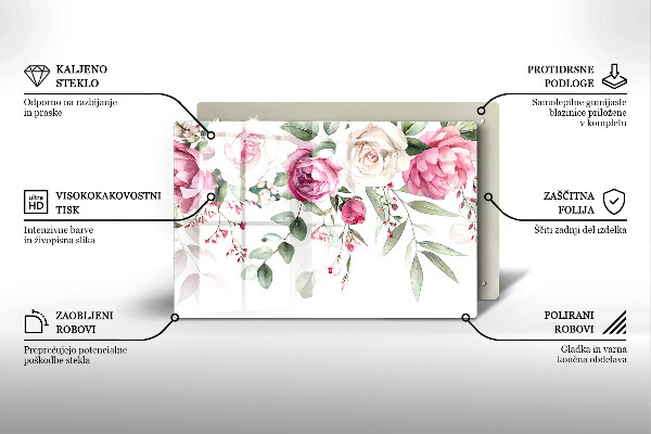 Tábua de corte Rosas em aquarela