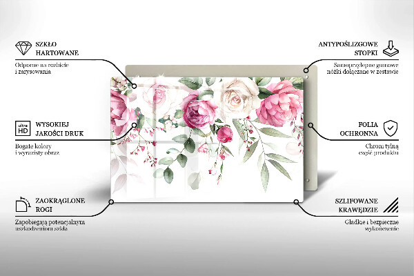 Tábua de corte Rosas em aquarela