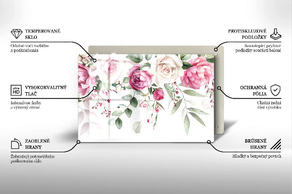 Tábua de corte Rosas em aquarela