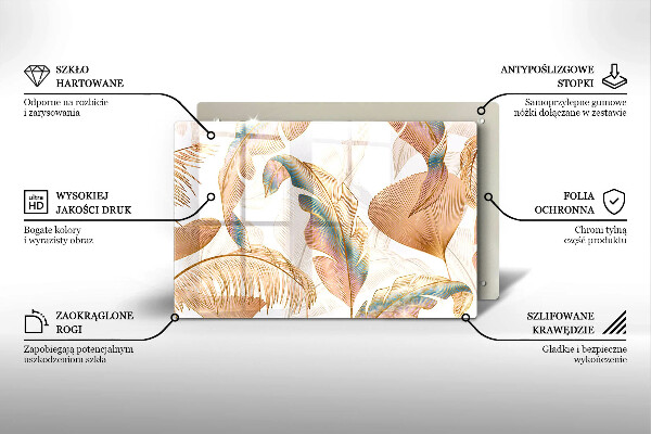 Tábua de cortar alimentos Penas e folhas Boho