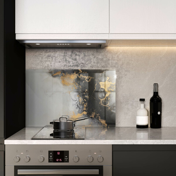 Tábua de vidro Abstração com ouro