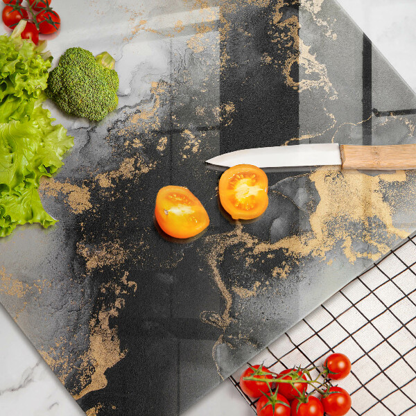 Tábua de vidro Abstração com ouro