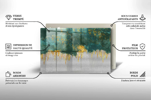 Tábua para corte Abstração com ouro