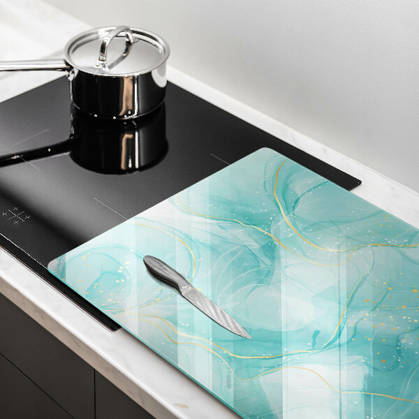 Tábua para corte Abstração azul e dourada