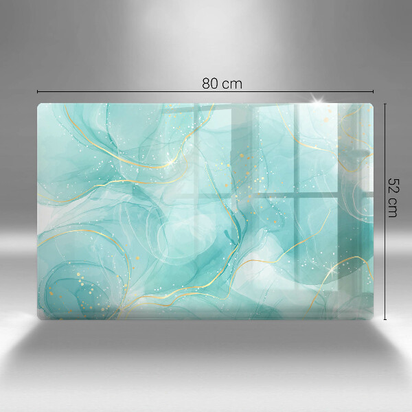 Tábua para corte Abstração azul e dourada