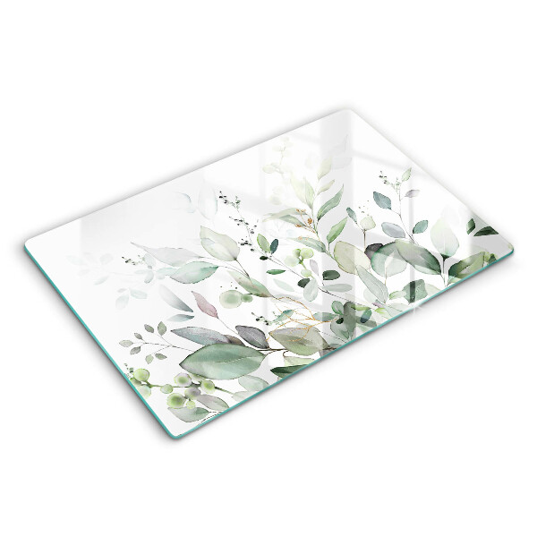Tábua de vidro Plantas em aquarela
