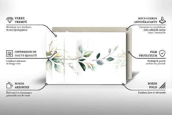 Tábua para corte Folhas de aquarela