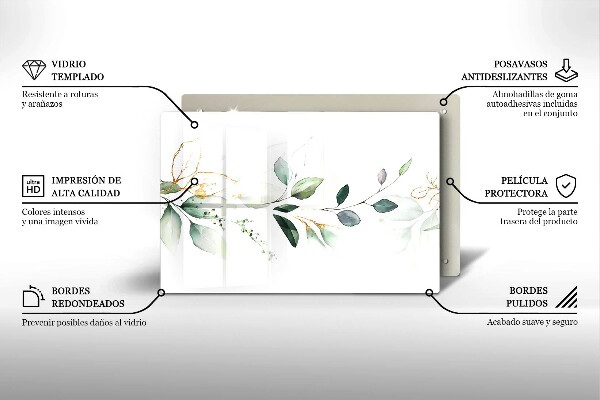 Tábua para corte Folhas de aquarela