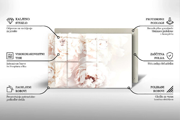 Tábua de cortar alimentos Peônias pastéis