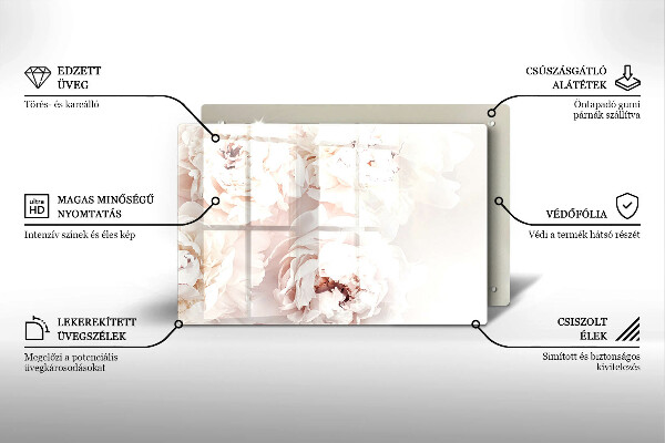 Tábua de cortar alimentos Peônias pastéis