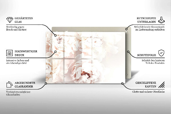 Tábua de cortar alimentos Peônias pastéis
