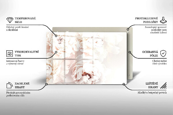 Tábua de cortar alimentos Peônias pastéis