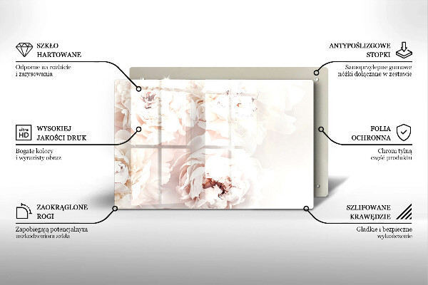 Tábua de cortar alimentos Peônias pastéis