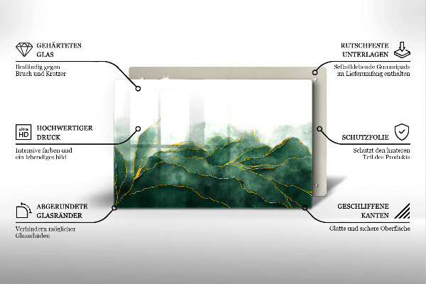 Tábua de vidro Natureza abstrata