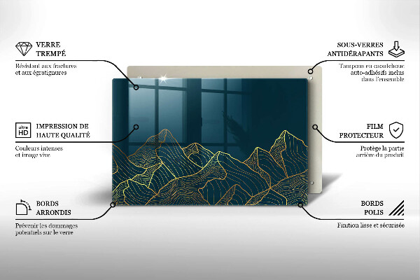 Tábua cozinha Montanhas abstratas