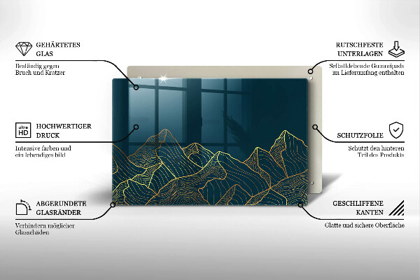 Tábua cozinha Montanhas abstratas