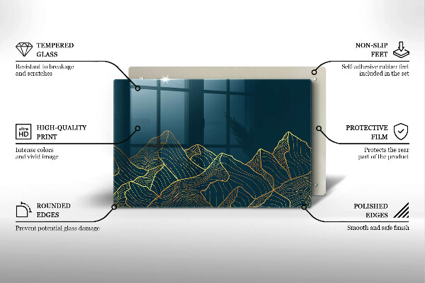 Tábua cozinha Montanhas abstratas