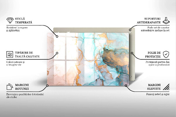 Tábua de cortar de vidro Mármore abstrato