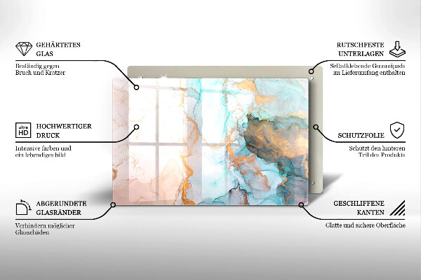 Tábua de cortar de vidro Mármore abstrato