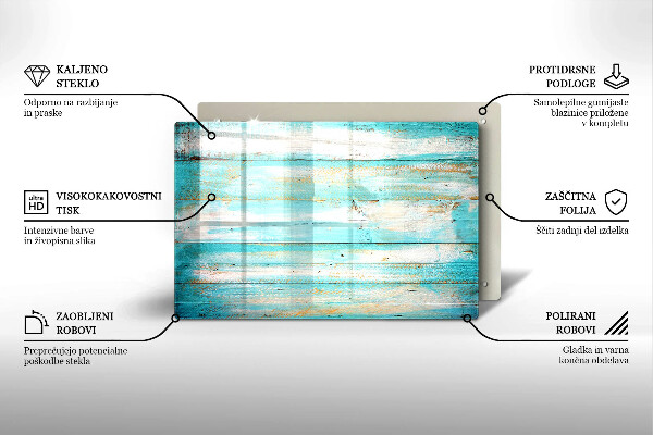 Tábua de vidro Tábuas de madeira vintage