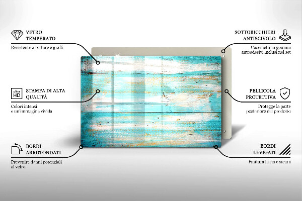 Tábua de vidro Tábuas de madeira vintage