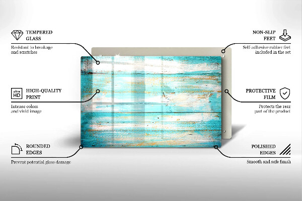 Tábua de vidro Tábuas de madeira vintage