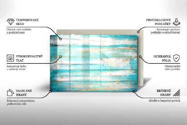 Tábua de vidro Tábuas de madeira vintage