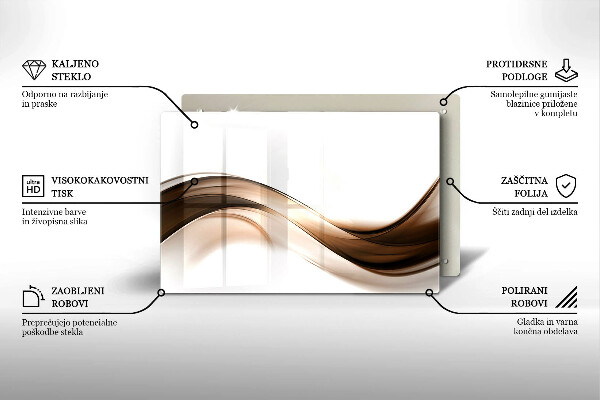 Tábua para cozinha Linhas marrons abstratas