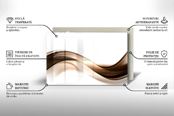 Tábua para cozinha Linhas marrons abstratas