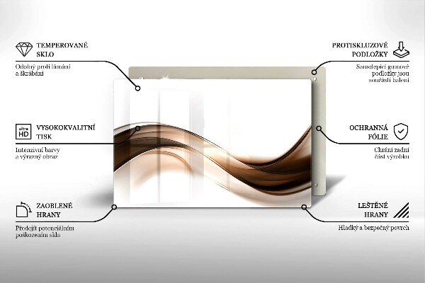 Tábua para cozinha Linhas marrons abstratas