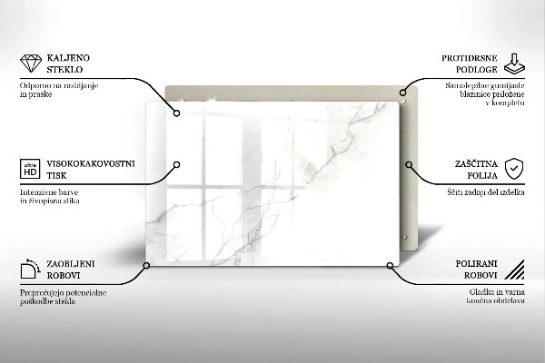 Tábua para cozinha Fundo de pedra de mármore