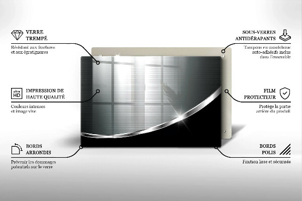 Tábua de cortar alimentos Abstração com metal