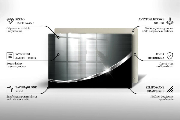 Tábua de cortar alimentos Abstração com metal