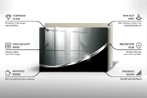Tábua de cortar alimentos Abstração com metal