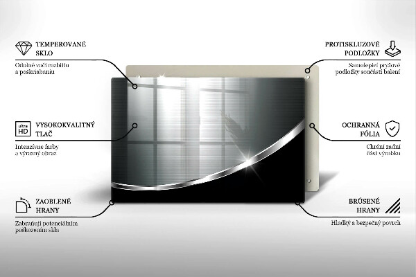 Tábua de cortar alimentos Abstração com metal