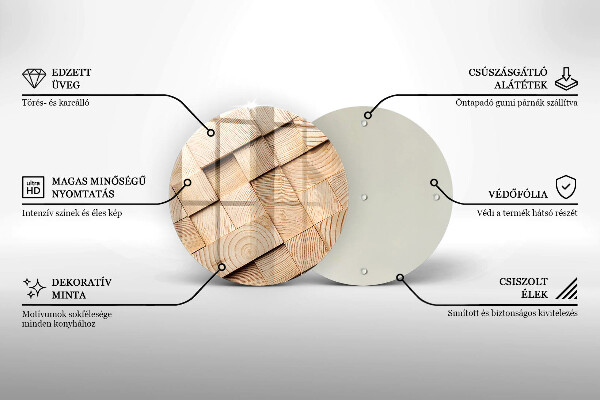 Tábua de cortar alimentos Quadrados de madeira