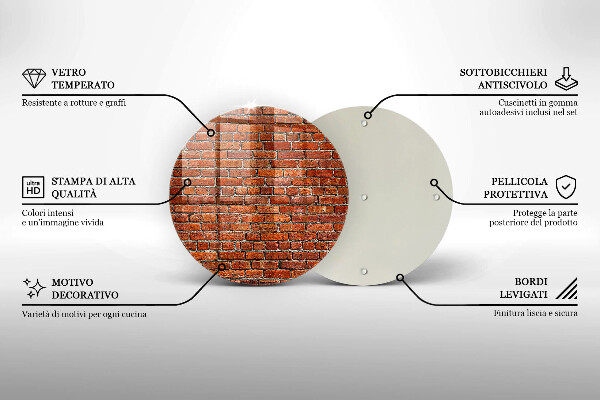 Tábua de corte de vidro Parede de tijolos